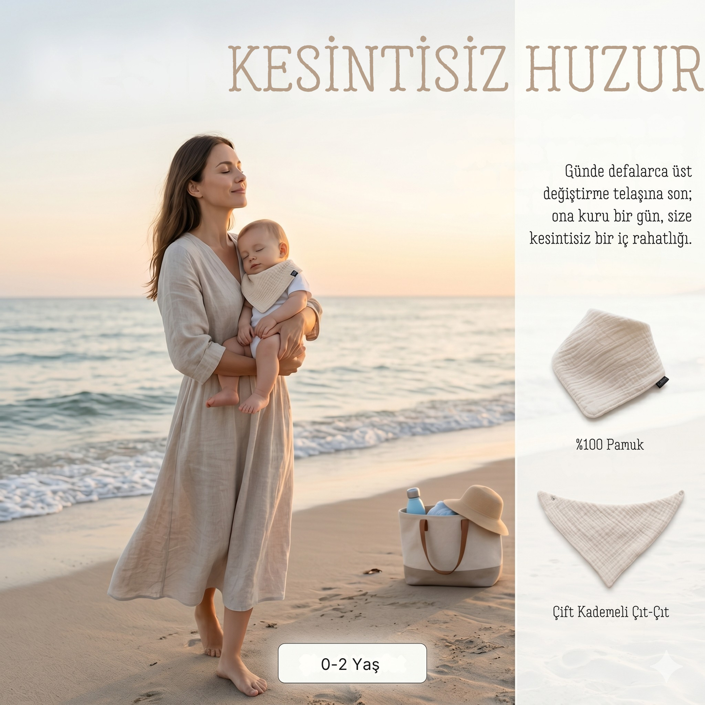 Zenith Müslin 4 Katlı Salya Önlüğü