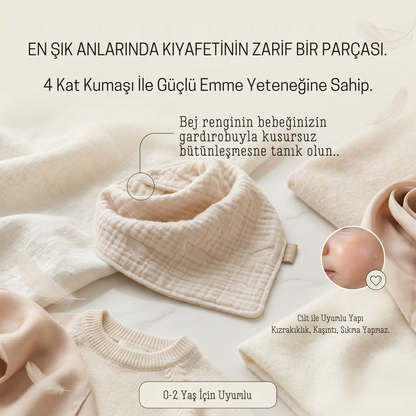Zenith Müslin 4 Katlı Salya Önlüğü