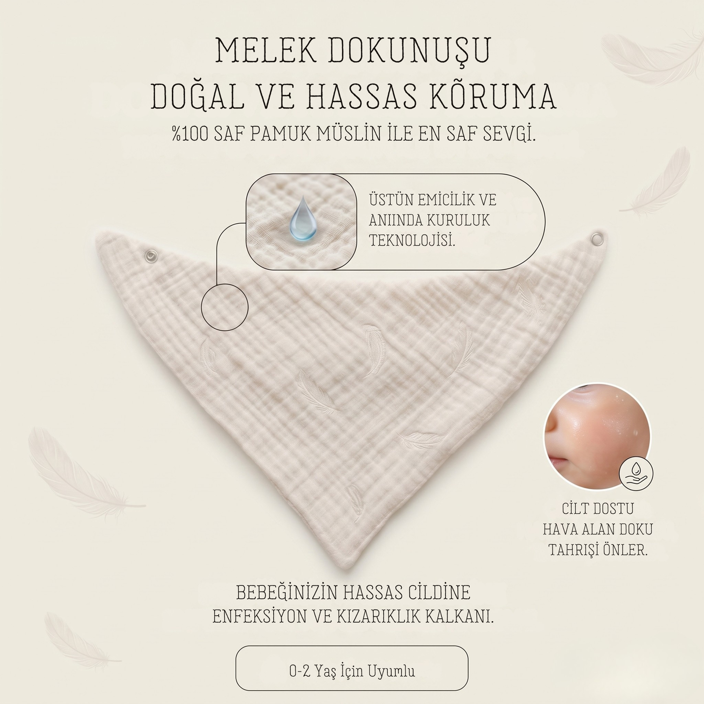 Zenith Müslin 4 Katlı Salya Önlüğü