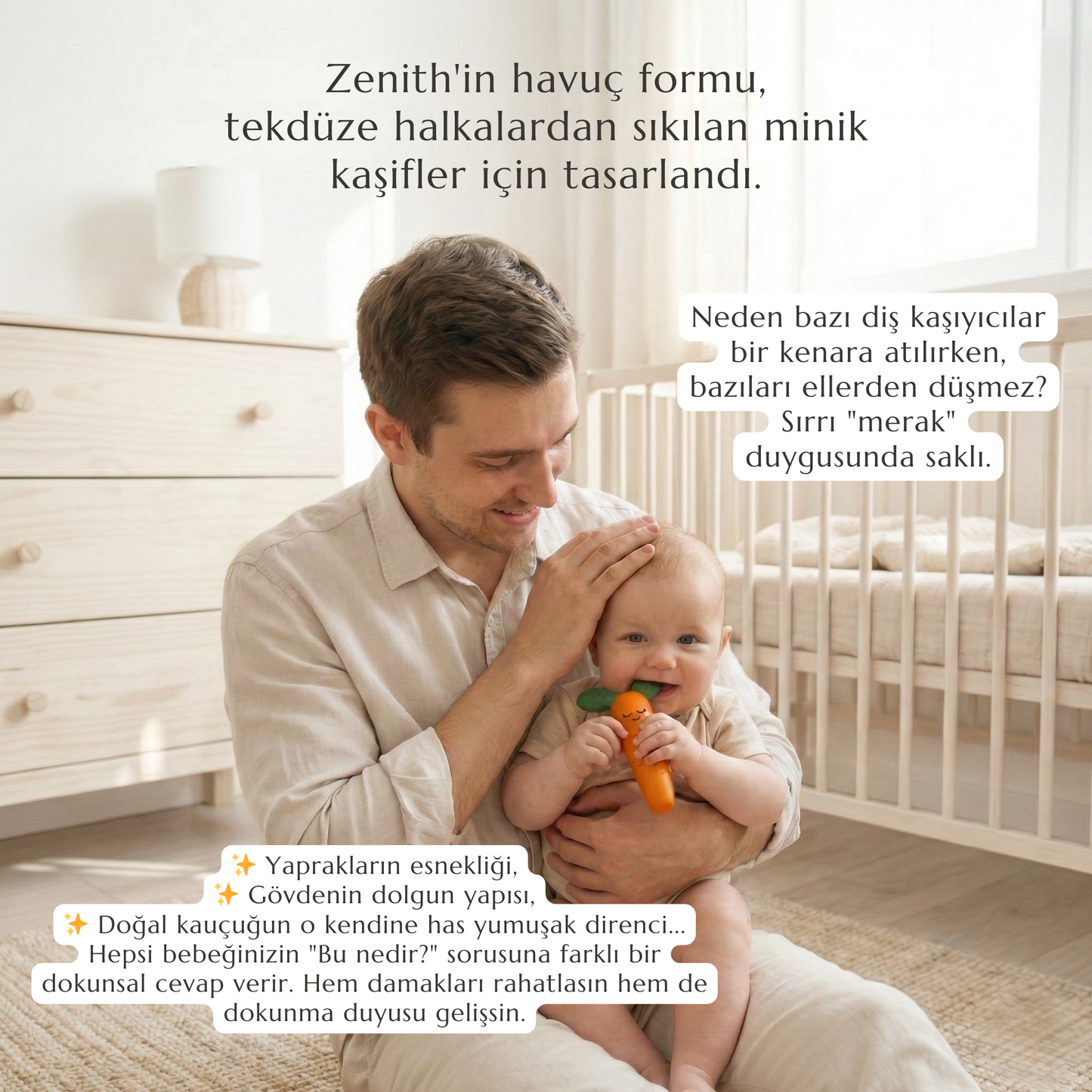 ZENİTH - Diş Çıkartma Dönemi Destekçisi Saf Kauçuk İlk Isırık Oyuncağı